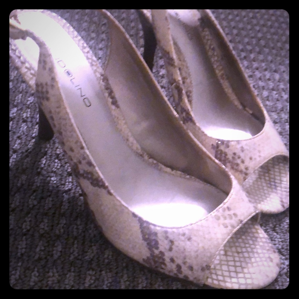 Neutral Snake Print Heels